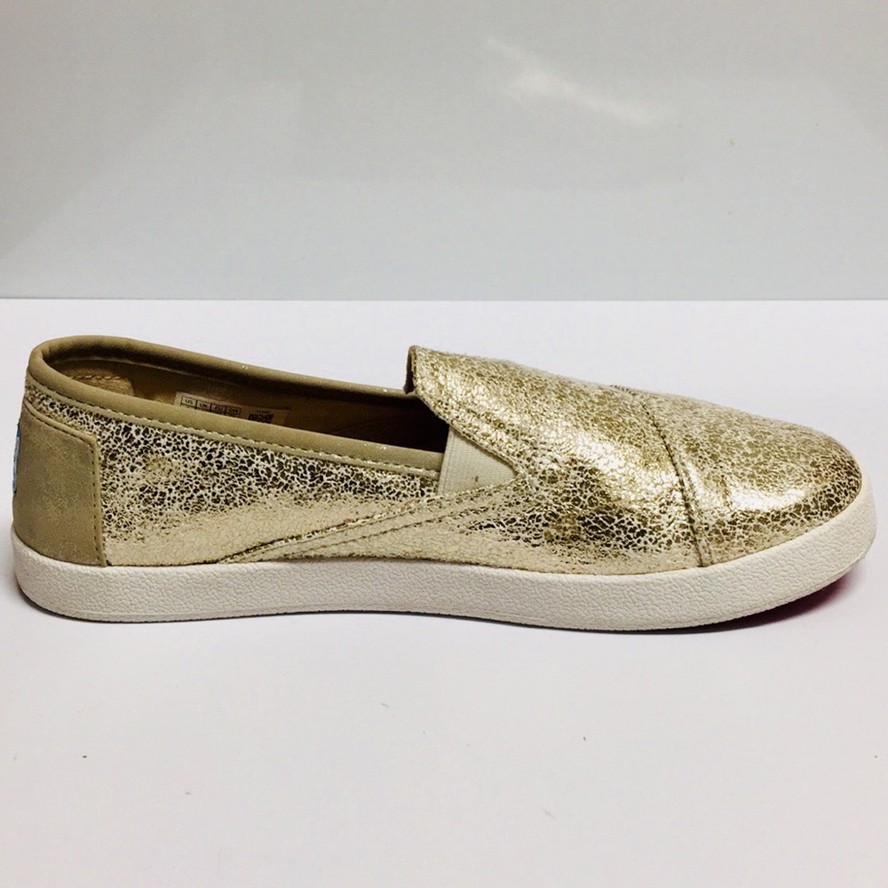 Toms Glittery Gold Slip-ons (6Y)